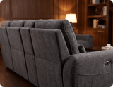 Manchester Charcoal Fabric Electric Recliner Right