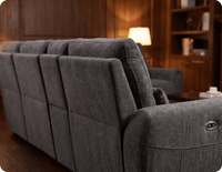 Manchester Charcoal Fabric Electric Recliner Right