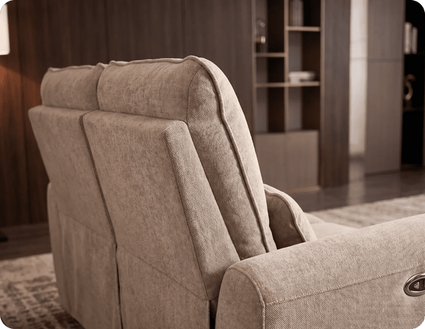 Manchester Fabric Biscuit Electric Recliner 2 Seater