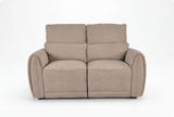 Manchester Fabric Biscuit Electric Recliner 2 Seater Sofa