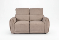 Manchester Fabric Biscuit Electric Recliner 2 Seater Sofa