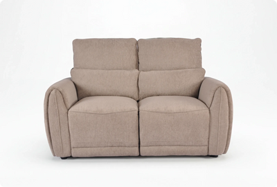 Manchester Fabric Biscuit Electric Recliner 2 Seater Sofa