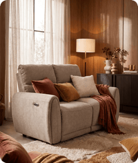Manchester Fabric Biscuit Electric Recliner