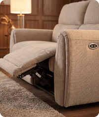 Manchester Fabric Biscuit Electric Recliner 2