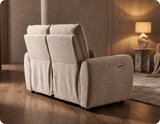Manchester Fabric Biscuit Electric Recliner Seater 