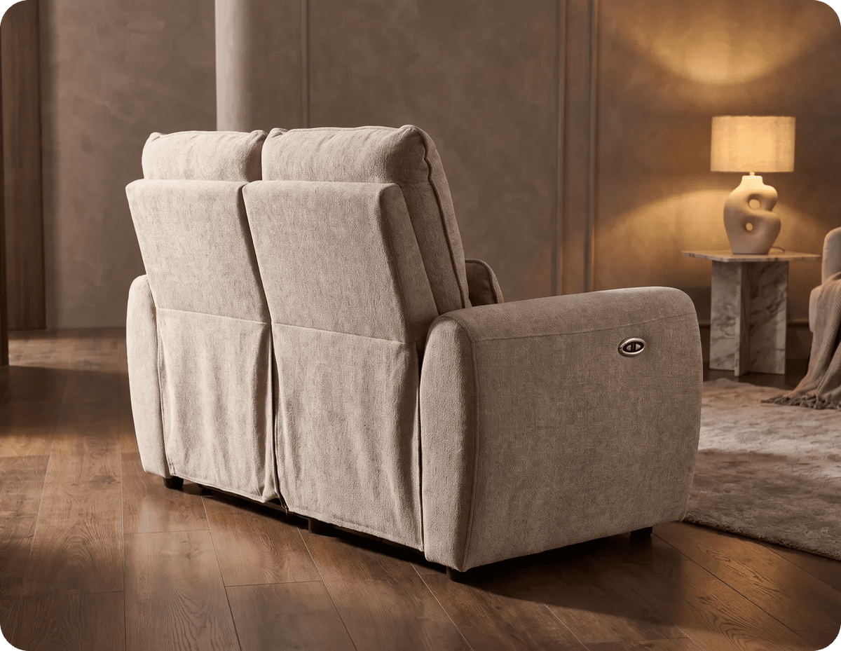 Manchester Fabric Biscuit Electric Recliner Seater 