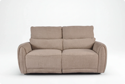 Manchester Fabric Biscuit Electric Recliner 3 Seater Sofa