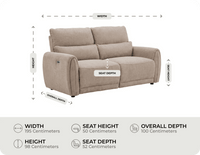 Manchester Fabric Biscuit Electric Recliner 3