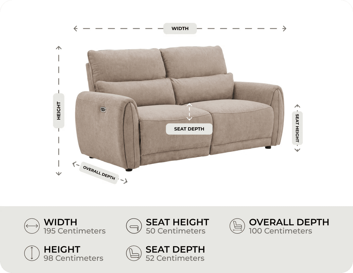 Manchester Fabric Biscuit Electric Recliner 3