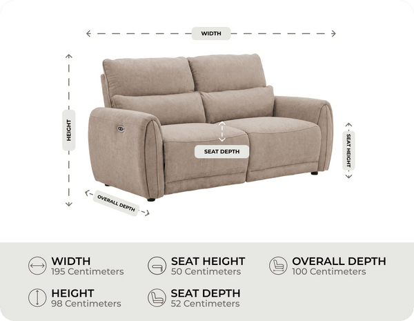 Manchester Fabric Biscuit Electric Recliner 3