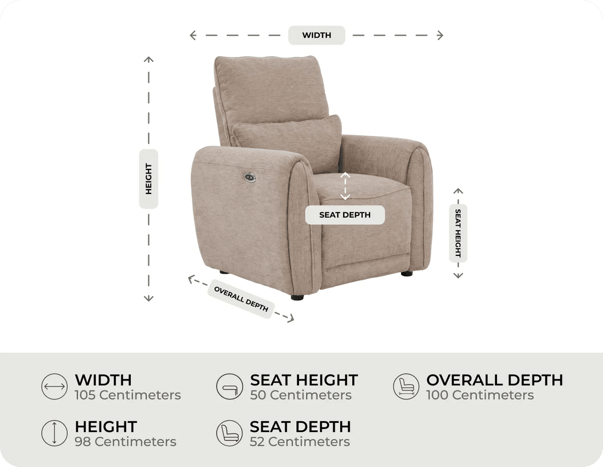 Manchester Fabric Biscuit Recliner Armchair
