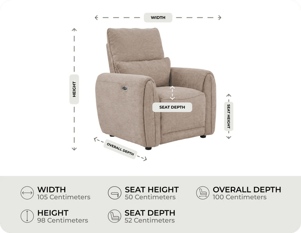 Manchester Fabric Biscuit Recliner Armchair