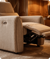Manchester Fabric Biscuit Electric Recliner Armchair