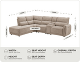 Manchester Fabric Biscuit Left Hand Corner Sofa
