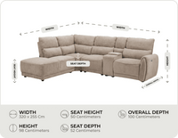 Manchester Fabric Biscuit Left Hand Corner Sofa