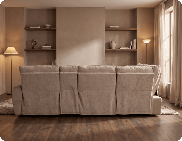 Manchester Fabric Biscuit Electric Recliner