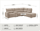 Manchester Fabric Biscuit Recliner Right Hand Corner Sofa