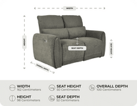 Manchester Fabric Moss Green Electric Recliner 2 Sofa