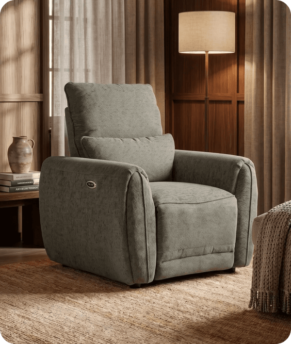 Manchester Fabric Moss Green Electric Recliner
