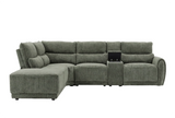 Manchester Fabric Moss Green Electric Recliner Left Hand Corner Sofa