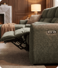 Manchester Fabric Moss Green Electric Recliner Corner Sofa