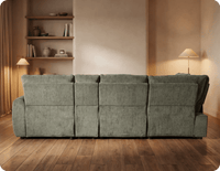 Manchester Fabric Moss Green Electric Recliner Left 