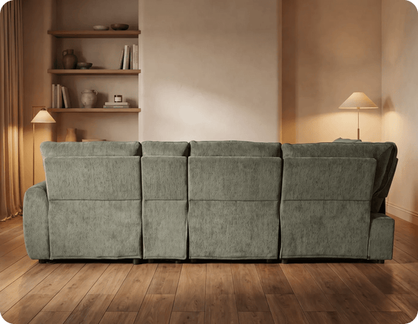 Manchester Fabric Moss Green Electric Recliner Left 