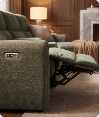 Manchester Fabric Moss Green Electric Recliner Right