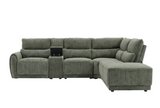 Manchester Fabric Moss Green Electric Recliner Right Hand Corner Sofa