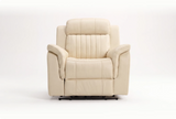 Martini Cream Leather Power Recliner Armchair