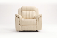 Martini Cream Leather Power Recliner Armchair