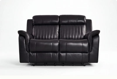 Martini Genuine Leather Black Electric Recliner 2 Seater Sofa