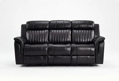 Martini Genuine Leather Black Electric Recliner 3 Seater Sofa