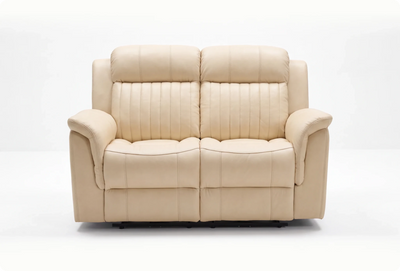 Martini Genuine Leather Cream Electric Recliner 2 Seater Sofa
