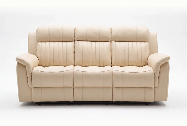 Martini Genuine Leather Cream Electric 3 Seater Sofa