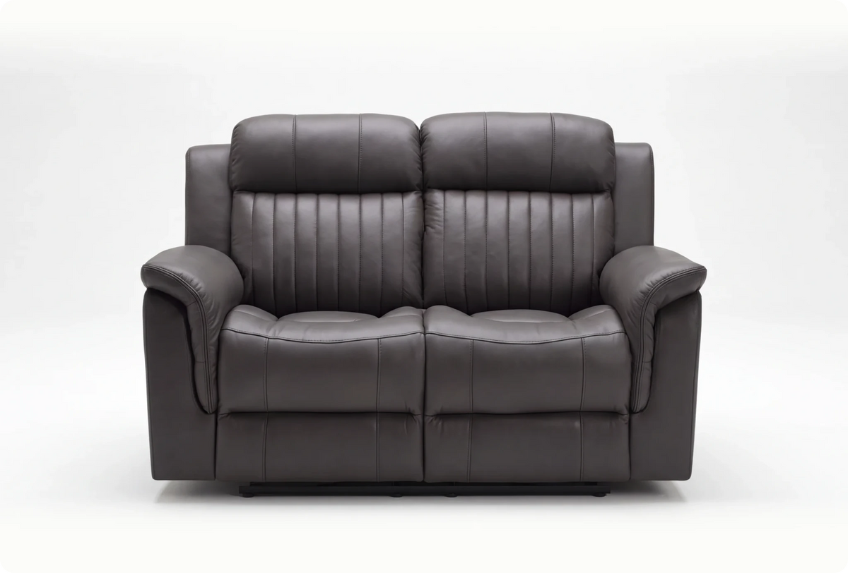 Martini Genuine Leather Grey 2 Seater Sofa