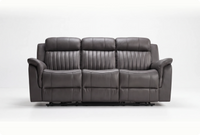 Martini Genuine Leather Grey 3 Seater Sofa