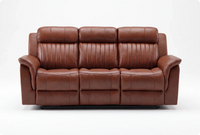 Martini Genuine Leather Tan 3 Seater Sofa
