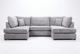 Mayfair Grey Fabric U Shape High Back Corner Sofa