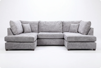 Mayfair Grey Fabric U Shape High Back Corner Sofa