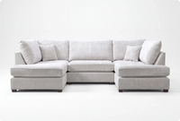 Mayfair Silver  Fabric U Shape High Back Corner Sofa