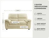 Florence Cream Leather 2 Seater Sofa