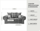 Florence Scatter Grey Fabric 2 Seater Sofa