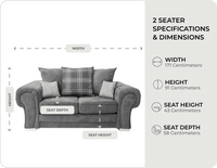 Florence Scatter Grey Fabric 2 Seater Sofa