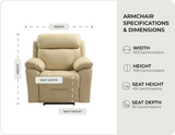 Milano Cream Leather Power Recliner Armchair