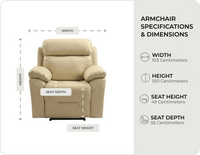 Milano Cream Leather Power Recliner Armchair