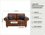Savile Tan Suede 2 Seater Sofa