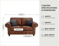 Savile Tan Suede 2 Seater Sofa