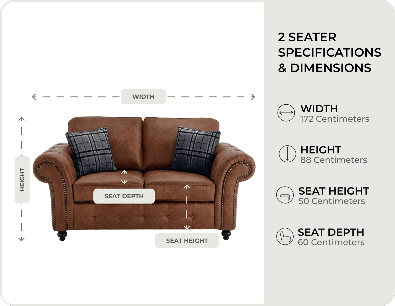 Savile Tan Suede 2 Seater Sofa