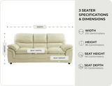 Florence Cream Leather 3 Seater Sofa